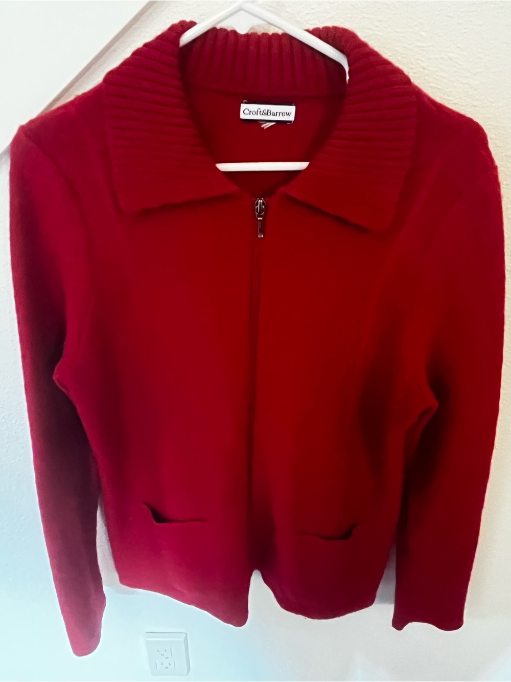 Croft & Barrow Red Zip Sweater